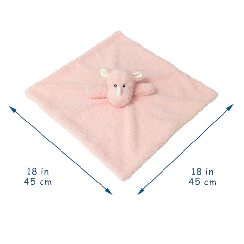 Image of Baby Pink Rhino Soft Stuffed Animal Security Blanket, Plush Rhino Character Lovey Blanket, Baby Shower /Nursery Gift, Newborn Infant Toddler Snuggle Blankie for Boys Girls, 18 Inches
