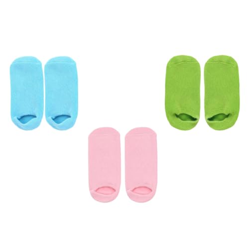 minkissy Salon Moisturizing Foot Socks Gel Foot Care Products Soft Spa Socks Anti-slip Grip Pink Green Pairs Pack