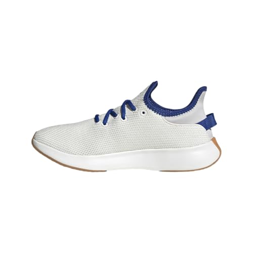 adidas Women's Cloudfoam Pure Sneaker, White/Team Royal Blue/Grey, 7