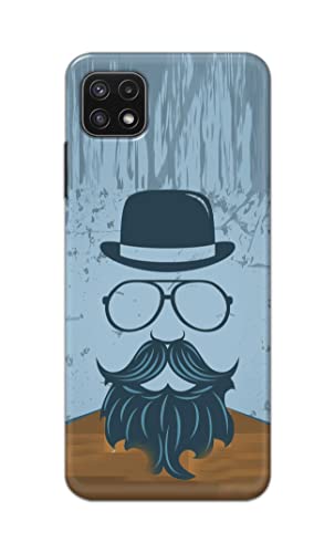 Image of PRINTFIDAA Mustache Beard and Hairstyle Hipster in Glasses Printed Designer Hard Case for Samsung Galaxy A22 5G, A22s 5G Back Cover -(e) RPM1002