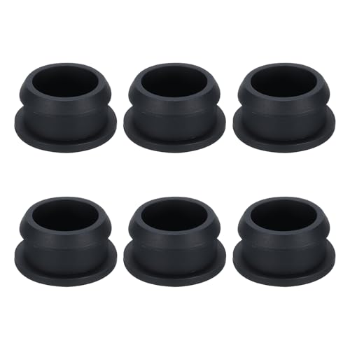 Image of Snap in Locking Hole Plugs Rubber Panel Seal Cover Drilled Silicone Caps, [for Kitchen Rubber, Waterproof Sealing Plugs] - 24mm /0.9in /Black /6Pcs