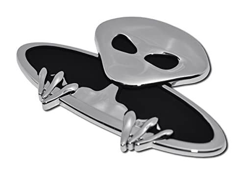 Image of Elektroplate Exclusive Metalhead Collection Alien Chrome All Metal Emblem for Cars, Trucks, and All Auto | Universal Fit at 2.6 inch x 4.0 inch | Weatherproof