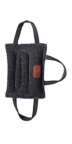 Tealover Dog Training Bite Tug Toy with 3 Handles Jute Bite Pillow Black