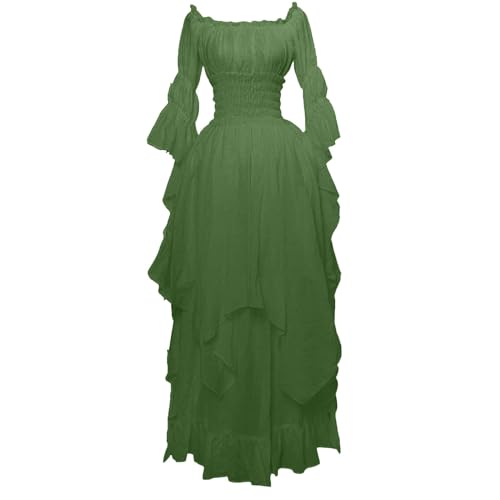 Vestido camisa manga trompeta con corsé gótico tradicional retro para mujer 2
