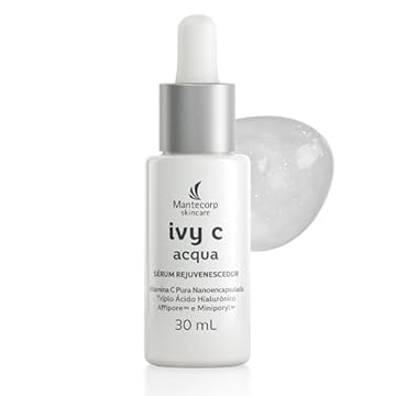 MANTECORP - Creme Rejuvenescedor Facial Ivy C Acqua - Reduz Rugas, Controla Oleosidade e Poros Dilatados, Vitamina C Pura Nanoencapsulada - 30ml