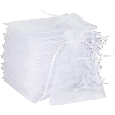 YFZYT 50 Stück Organzasäckchen 30x40 cm Weiß Organzabeutel Gross Organza Säckchen Zum Befüllen Geschenktüten Aufbewahrungstasche Cover