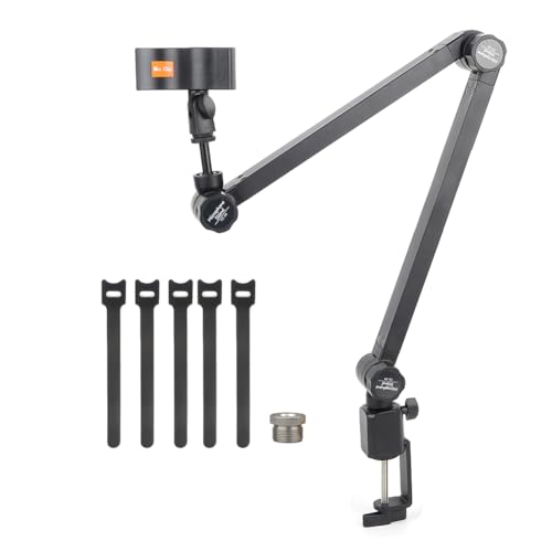 Soporte de micrófono plegable Kdouehg con brazo de tijera y pinza