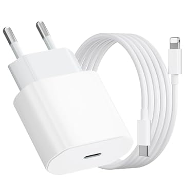 Caricatore iPhone, Caricatore USB C da 20W con Cavo i Phone da 1M, Caricabatterie per i-Phone 14/13/ 12/11/ X/ 8/7