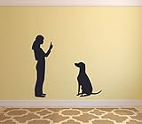 Dog Training Cute Dogs Pet Lovers Puppy Animal Wall Sticker Art Decal for Girls Boys Room Bedroom Nursery Kindergarten Garage House Home Fun Decor Stickers Wall Art Vinyl Decoration Size (18x20 inch)