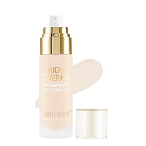 Swiss Beauty High Performance Foundation | Water-Resistant | Medium to Buildable Coverage | Lightweight | Easy to Blend | With Vitamin C & Niacinamide | White Ivory, 55g