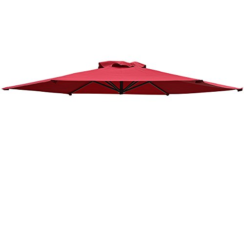 BenefitUSA Umbrella Canopy Cover Replacement Top Canopy for 9ft 6ribs Patio Umbrella (Burgundy)