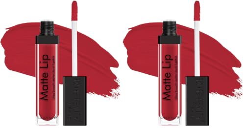 Image of Swiss Beauty Ultra Smooth Matte Lip Liquid Lipstick, Smooth Lip Color, Weightless Finish, Silky Matte Finish, Shade- Famous Red, 6ml (Pack of 2)