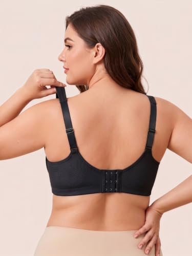 Image of Women's Full Coverage Lightly Padded Bra | Mesh Panel Everyday Comfort Bra | Broad Support Straps | Breathable Soft Fabric Adjustable Straps