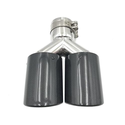Escape de coche doble extremo puntas escape carbono brillante de 54 mm entrada y 76 mm salida