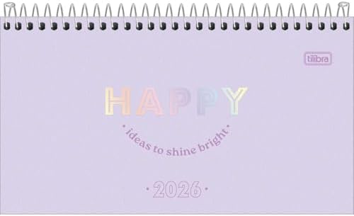 Tilibra - Agenda Espiral Semanal 16,7 x 8,9 cm Happy 2026 - Lilás