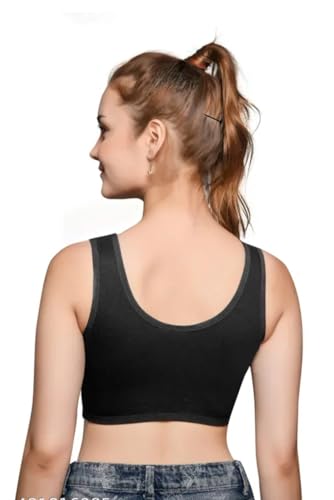 Image of Girls Cotton Sports Bra, Non-Padded, Full Coverage, Regular Broad Strap, Pack of 3, Training Bra for Gym Yoga Workout