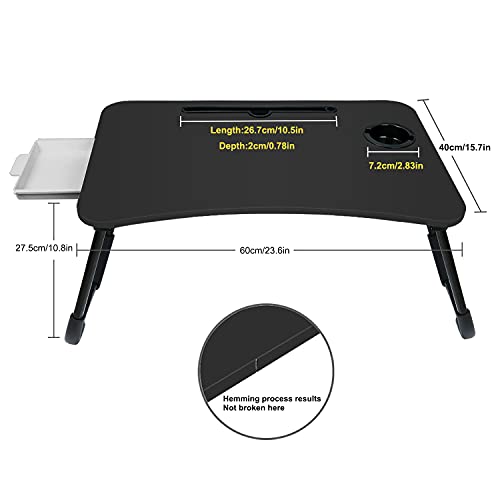 Fayquaze Laptop Bed Table, Portable Foldable Laptop Bed Desk With Storage Drawer And Cup Holder, Lap Desk Laptop Stand Tray Table Floor Table Serving Tray For Eating, Reading And Working #TOP3