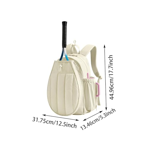 Sac à dos de tennis portable doté de poches extérieures et compartiment ordinateur intégré - 5