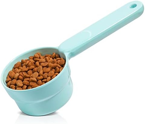 ComSaf Melamine Pet Food Scoop,Water Food Measuring Cup for Dogs Cats Birds,1 Cup,Set of 1 (Light Blue)
