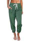 AUTOMET Sweatpants Women with Pockets Lounge Pajama Pants Work Joggers Fall Clothes Winter Business Casual Outfits 2025 Green XL