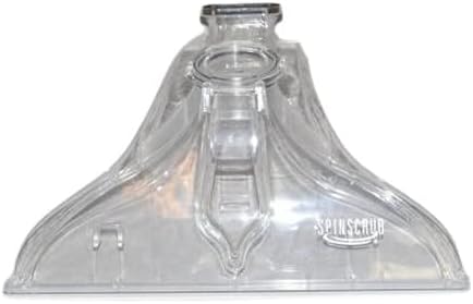 Clear plastic nozzle assembly for a carpet cleaner, with 'SPINSCRUB' embossed on the side.