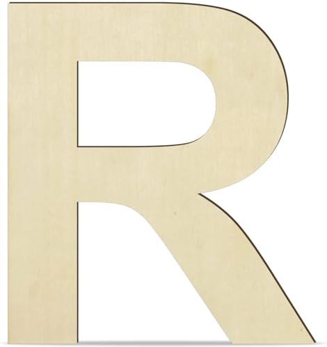 HGWOUY Letra R de madera sin terminar de 12 pulgadas, letras de madera en blanco de 1/4 pulgadas de grosor para decoración de pared, manualidades, proyectos, cumpleaños, bodas, decoraciones de Navidad