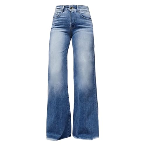 Womens 2024 Latest High Waisted Wide Leg Baggy Flare Jeans Flare Stretch Boyfriend Bootcut Casual Denim Pants2