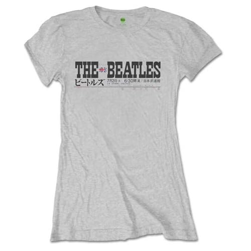 Rock Off officially licensed products The Beatles Budokan Set List Skinny Fit T Shirt XXL Grey