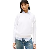 Tommy Jeans Tjw Reg S Flag Crew Dw0Dw19959, Sudadera sin Botones Mujer, Blanco (White), L