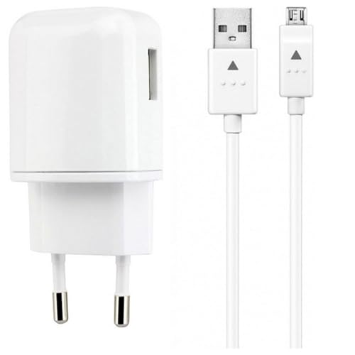 L2M1 Caricatore Caricabatterie Ricarica Rapida Bianco Spina con Cavo per LG Folder 2 / K20 (2019) / K30 (2019) / K40 / K40S / K50 / K50S