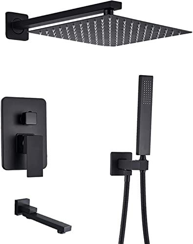 Système de douche LWX noir mat anti-corrosion pour installation dissimulée