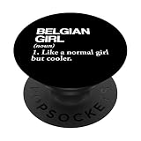 Belgian Girl Définition drapeau Belgique Langue du pays PopSockets PopGrip Interchangeable