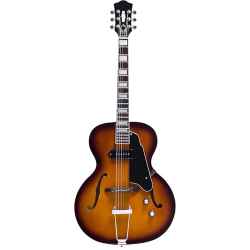 Guitare Électrique Jazz Hollow Body Érable Micro P90 Sunburst pour Performance - 2