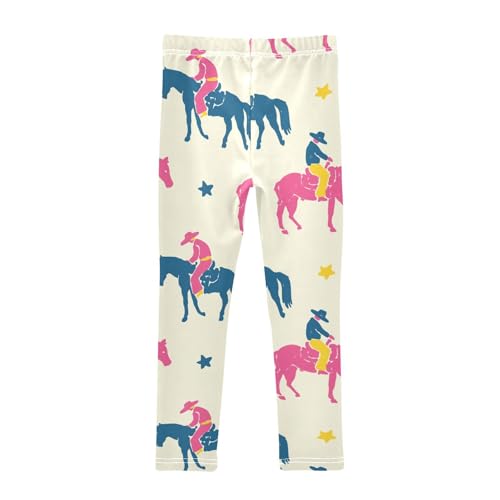 Cowboy Horse Girls Leggings,Workout Leggings for Girls Toddler Athletic Legging Size for 3-10T2