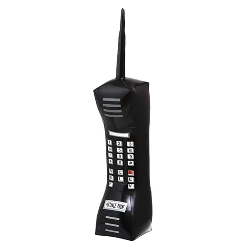 Téléphone Portable Gonflable – Radio Boombox Argentée Légère En PVC Noir 72 Cm, Accessoire...
