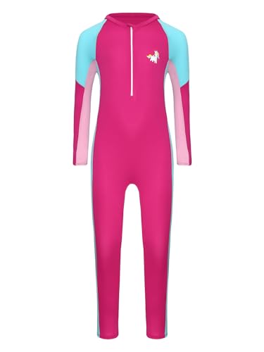 Hedmy Kids Swimsuit Full Body Sunsuits Youth Girl's One Piece Water Sportswear Long Sleeve Rush Guard Swimwear