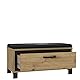 FORTE TRONDHEIM Bank mit 1 Schublade und gepolstertem Sitz, Holzwerkstoff, Artisan Eiche / Schwarzeiche, 89.1 x 44.7 x 41.5 cm
