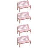  BESTonZON 4 Pcs Chaise Photographie Photographie Miniture Décoration Enfant Meubles Articles Mini Banc Fée Jardin Banc Enfants Décor Table Top Miniature Chaise Enfant Bureau Rose en Bois