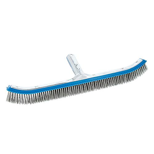 POOLX 18"/46cm Deluxe Algae Brush with Stainless Steel bristles with Aluminium Handle for Swimming Pool Algae Cleaning