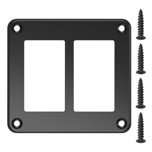 2 Way Zinc Alloy Rocker Switch Panel Black Mounting Plate 2 Hole Toggle Switch Housing Holder Switch Shell Bracket with Screws for Car Boat Truck Yatch RV