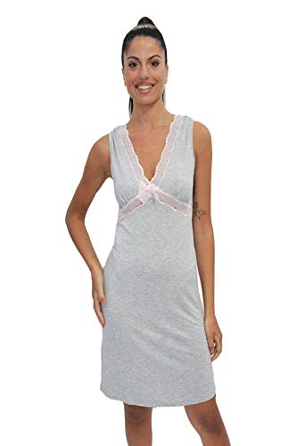 Camicia da notte ample JULIE avec dentelle douce contre les irritations