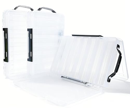 Fishing Tackle Boxes Lure Organizer: 2 Packs Hard Bait Storage Box - Double Sided Fishing Lure Case with 14 Compartments Container (White, L)