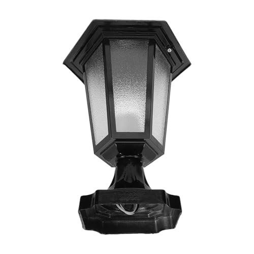 Lampe de pilier extérieure étanche en métal noir pour éclairage de jardin