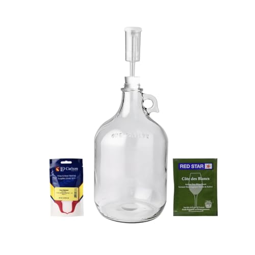 FastRack - Shepherd Made Mead Making Kit - 1 Gallon Jug Fermentation Set with Clear Glass Fermentation Jar, 3pc Airlocks, Rubber Stopper, Yeast Nutrient & Mead Yeast for Home Brewing