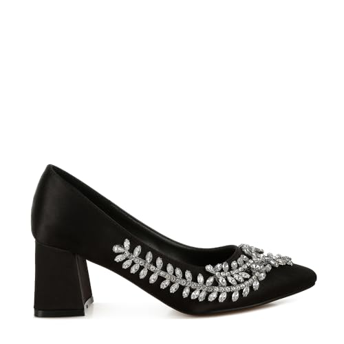 Abatina Satin Diamante Embellished Pumps