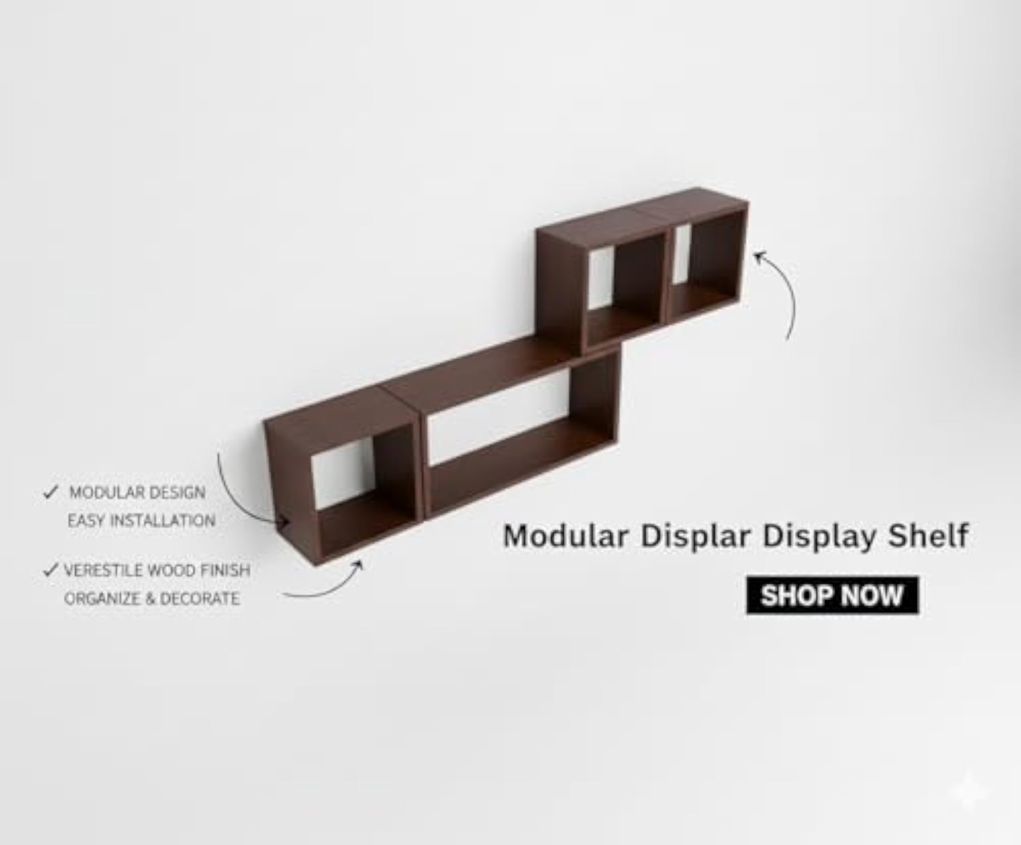 Burnt Earthy Heavy Duty Floating Shelves for Kitchen