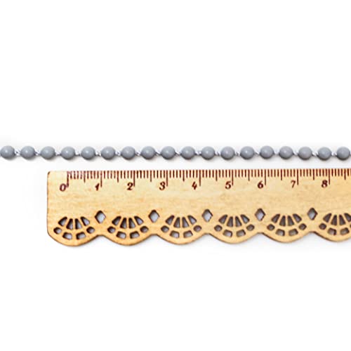 Fqtanju 10 Yards Grey Roller And Roman Shade Blind Beaded Chain Cord, Plastic Roller Blind Beaded Chain Repair Roller Curtain Bead Rope, Blind Beaded Cord For Roller Blind Fitting #TOP1