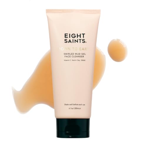 Best Facial Cleansers for Large Pores After 50 5 Eight Saints Down To Earth Mud Gel Face Wash, Gentle & Effective Anti Aging Cleanser, Makeup Remover, Nourishing & Hydrating Cleanser, with Vitamin C, Kaolin Clay, & Ylang Ylang Flower Oil, 6.7 oz