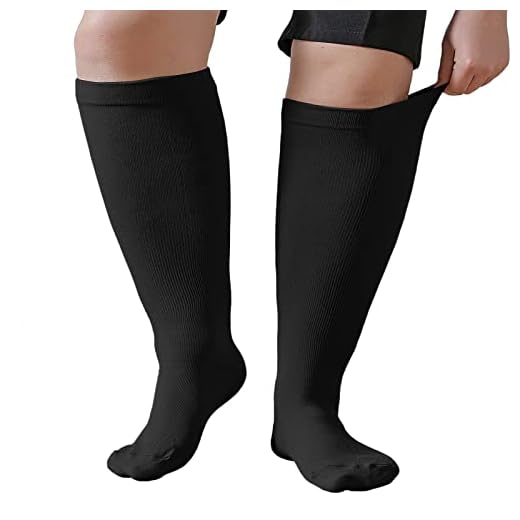 PUTUO Calcetines de Compresión para Hombre y Mujer: Medias de Compresion para Mujeres y Hombres para Correr Viajar Vuelo Ciclismo Embarazo Deporte 1 par Negro 2XL