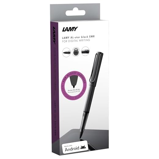 LAMY AL-Star EMR Stylus, Digital Pen - Black Aluminium Digital Pen with Transparent Grip and Black Metal Clip - Inter.